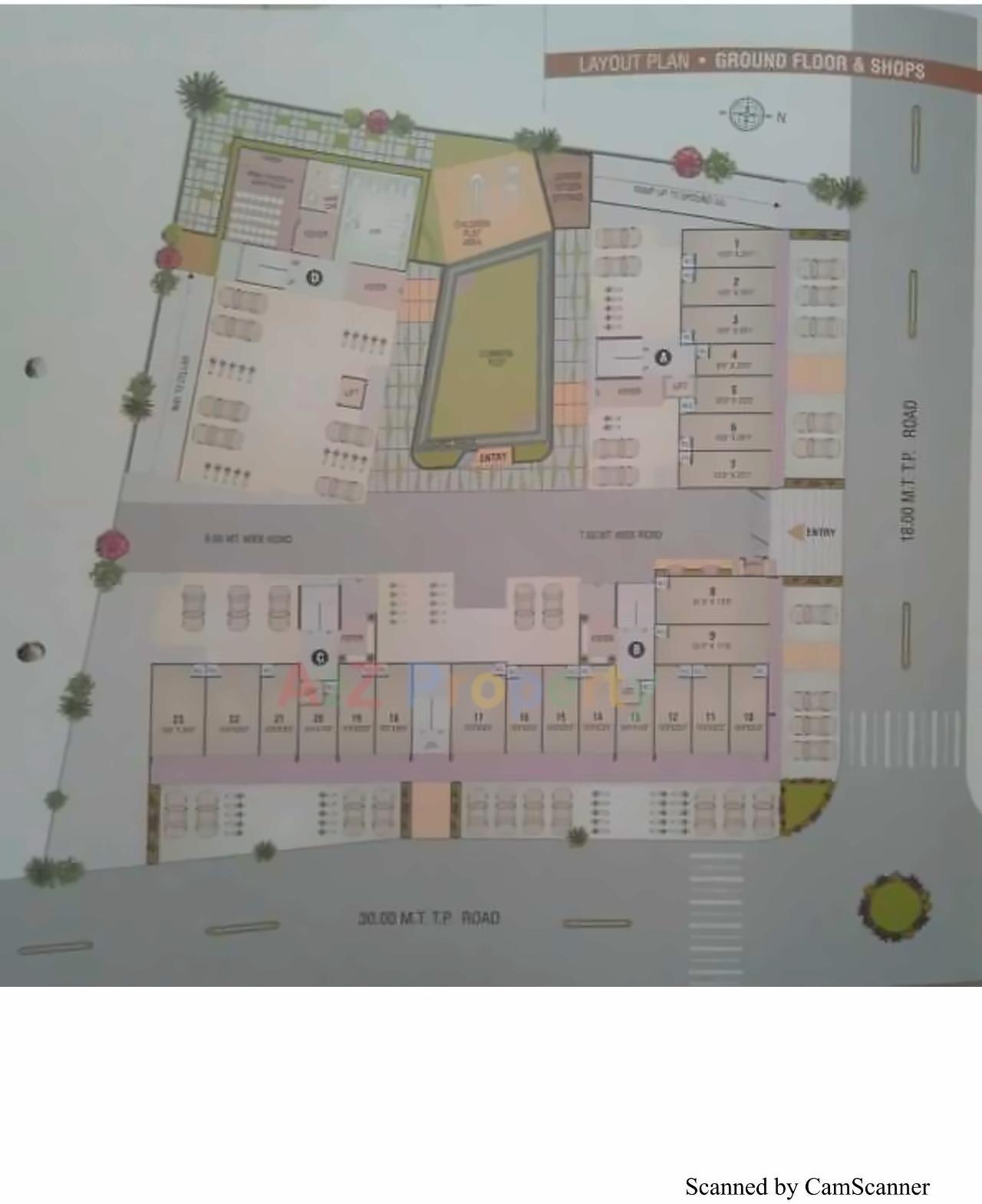 Layout of real estate project Shree Sarju Heights located at Chandkheda, Ahmedabad, Gujarat