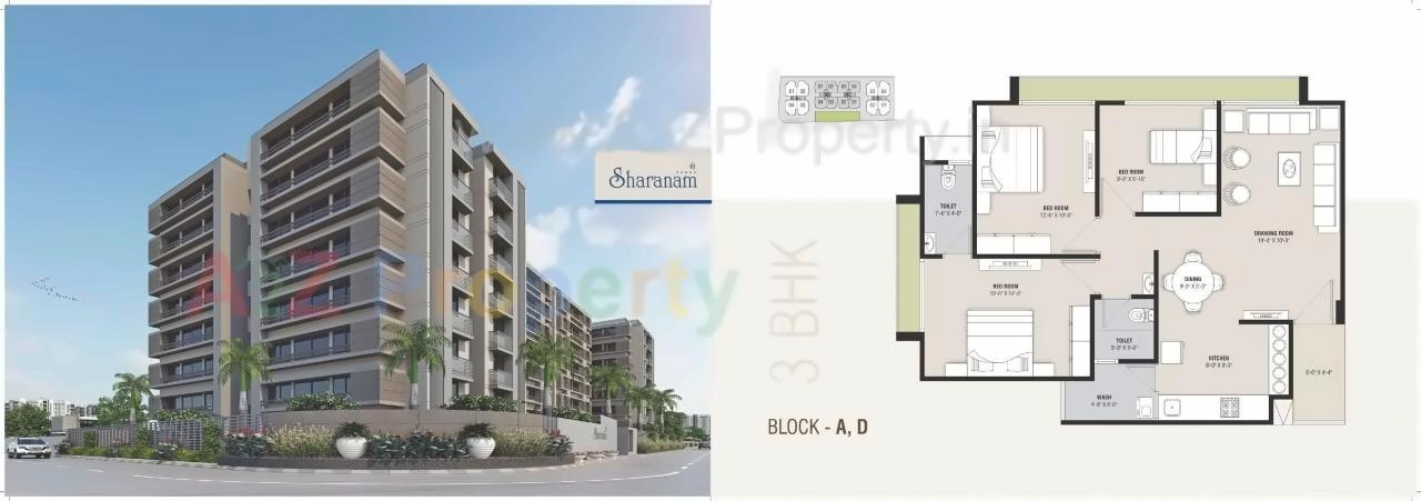 Layout of real estate project Shree Sharanam located at Bopal, Ahmedabad, Gujarat