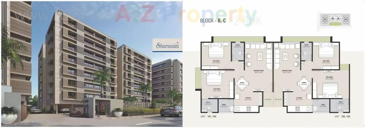Layout of real estate project Shree Sharanam located at Bopal, Ahmedabad, Gujarat