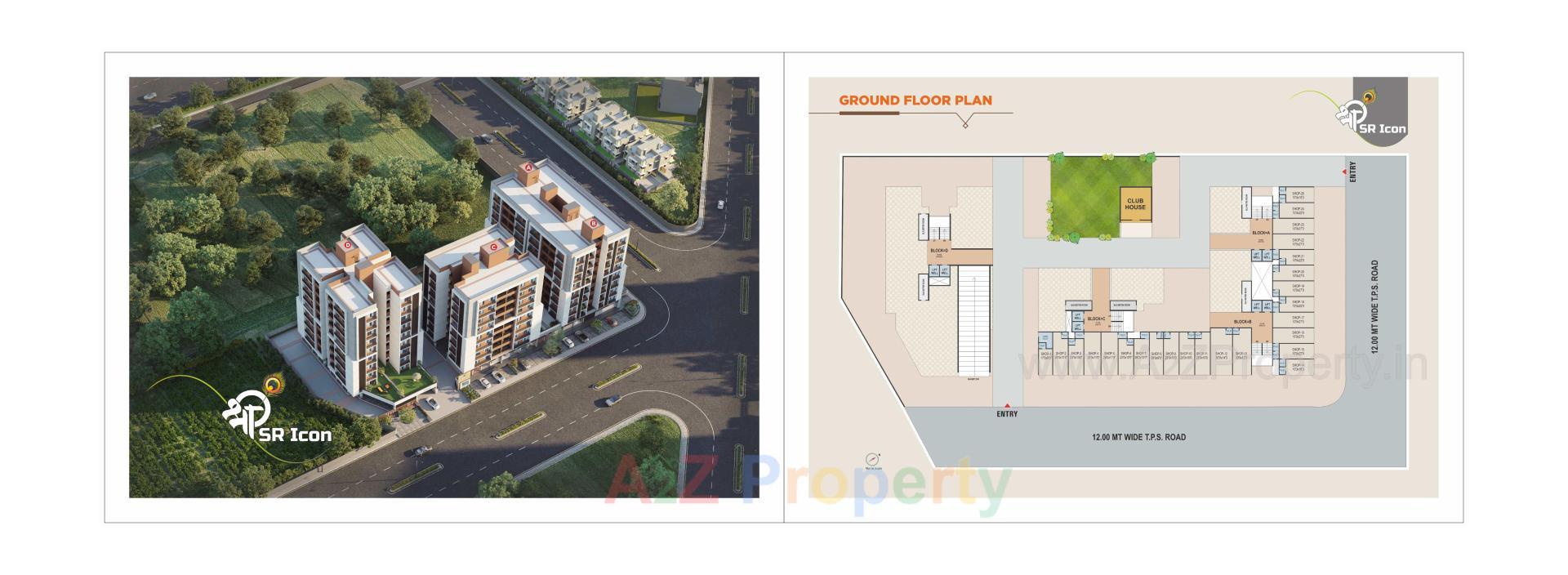 Layout of real estate project Shree Sr Icon located at Hathijan, Ahmedabad, Gujarat