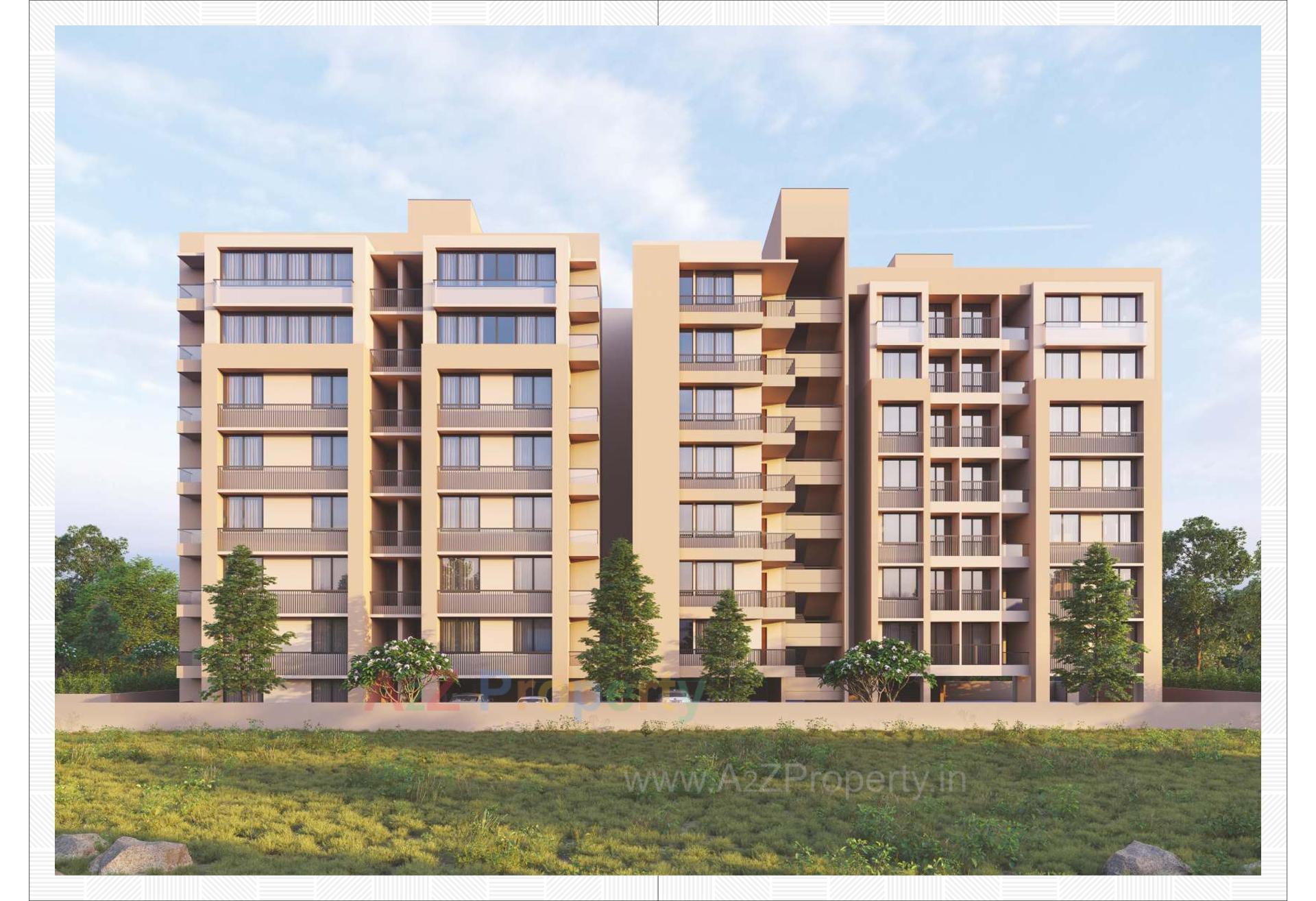 3D Elevation of real estate project Shree Ugati Residency located at Ghatlodiya, Ahmedabad, Gujarat