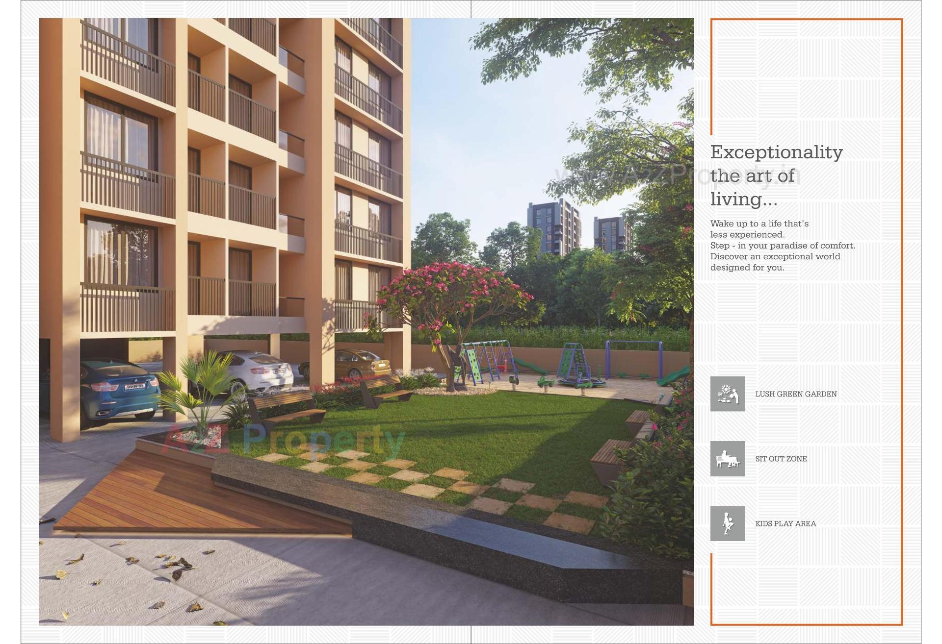 3D Elevation of real estate project Shree Ugati Residency located at Ghatlodiya, Ahmedabad, Gujarat