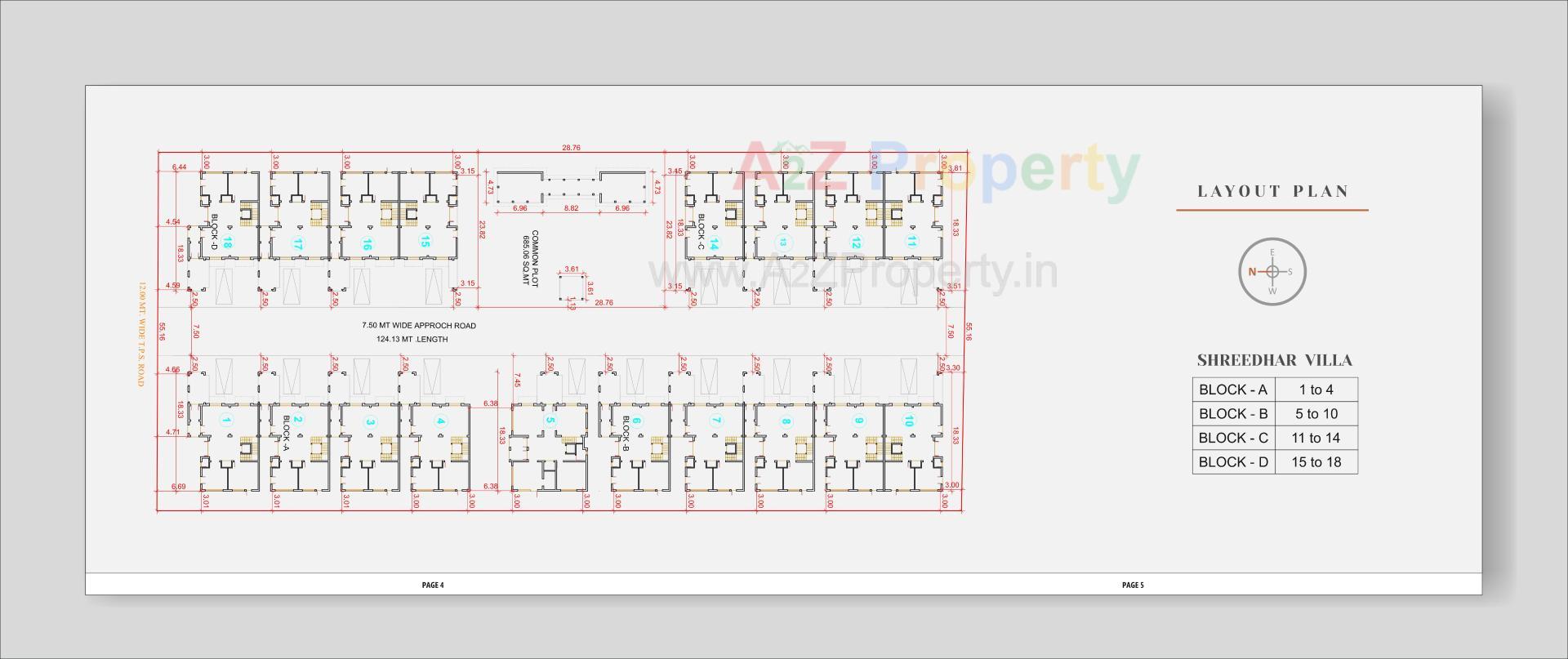 Layout of real estate project Shreedhar Villa located at Nikol, Ahmedabad, Gujarat