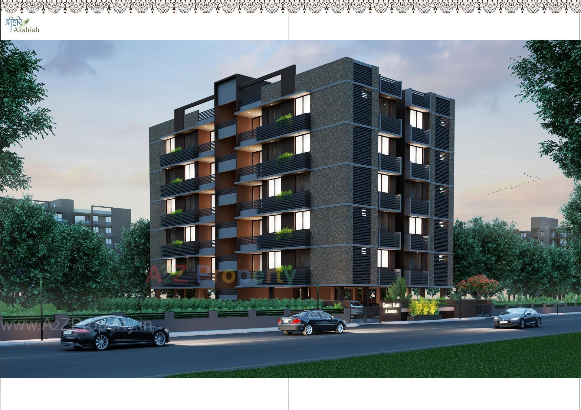 3D Elevation of real estate project Shreehari Aashish located at Chandlodiya, Ahmedabad, Gujarat