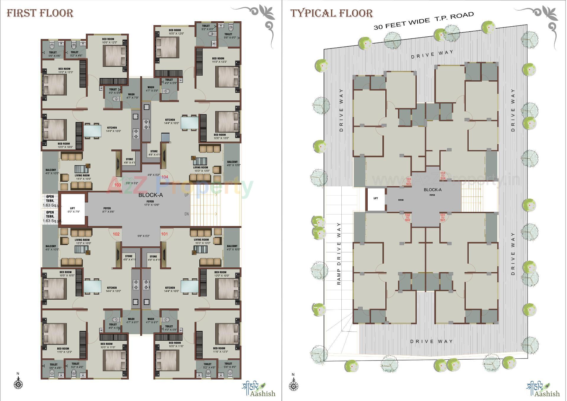 Layout of real estate project Shreehari Aashish located at Chandlodiya, Ahmedabad, Gujarat