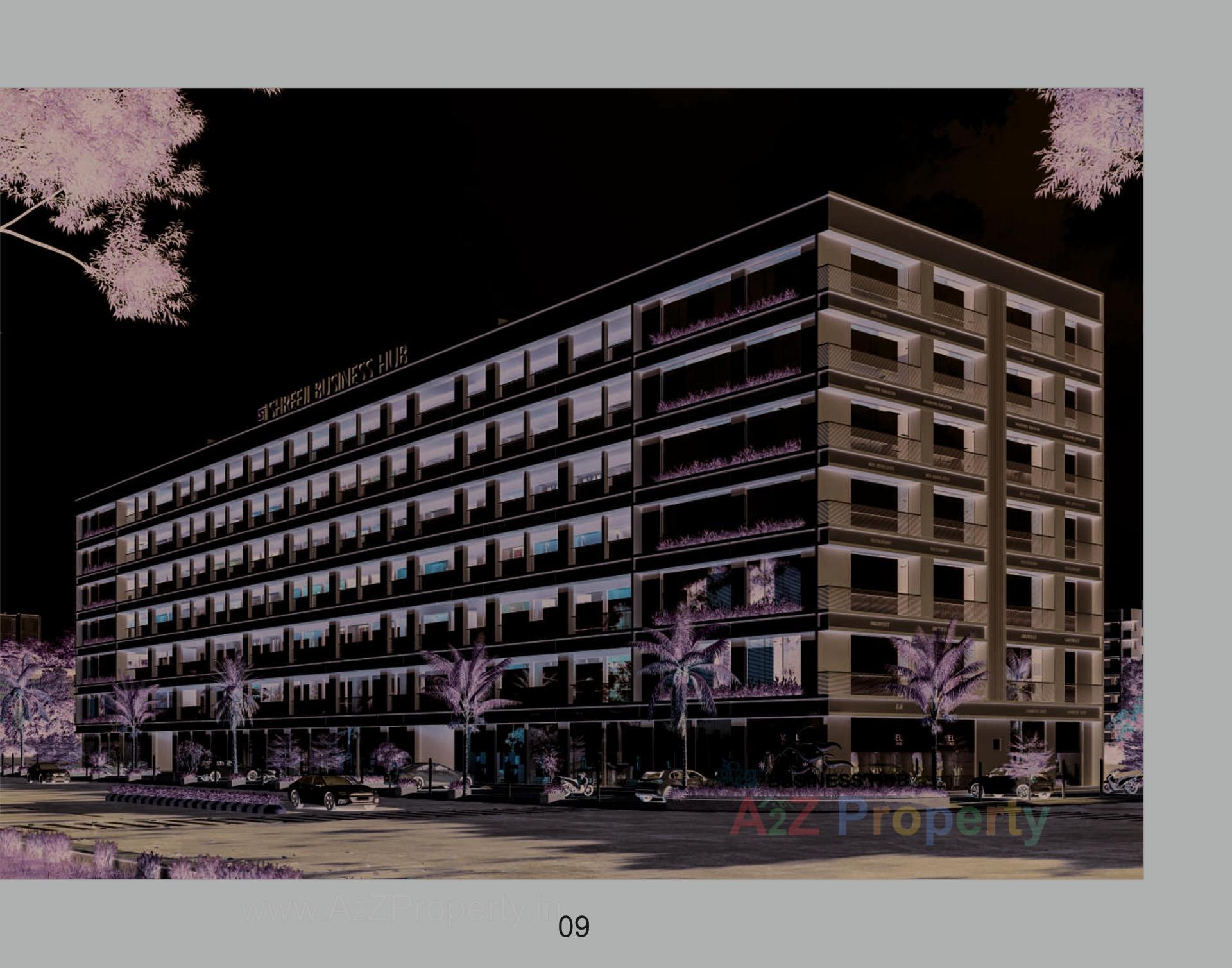 3D Elevation of real estate project Shreeji Business Hub located at Hanspura, Ahmedabad, Gujarat
