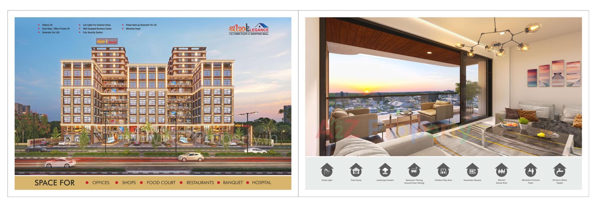 3D Elevation of real estate project Shreeji Elegance located at Hanspura, Ahmedabad, Gujarat