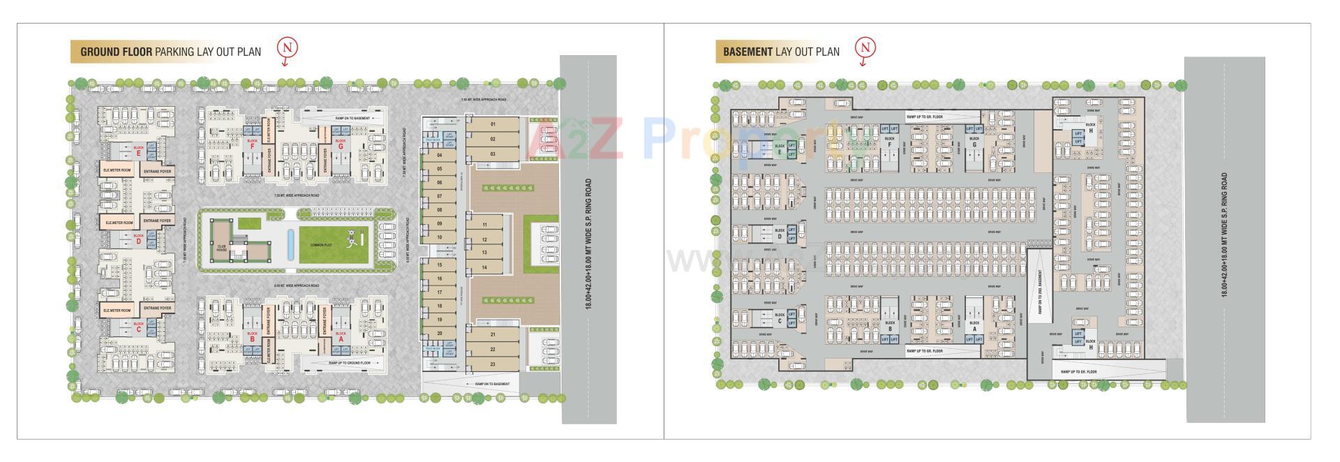 Layout of real estate project Shreeji Elegance located at Hanspura, Ahmedabad, Gujarat