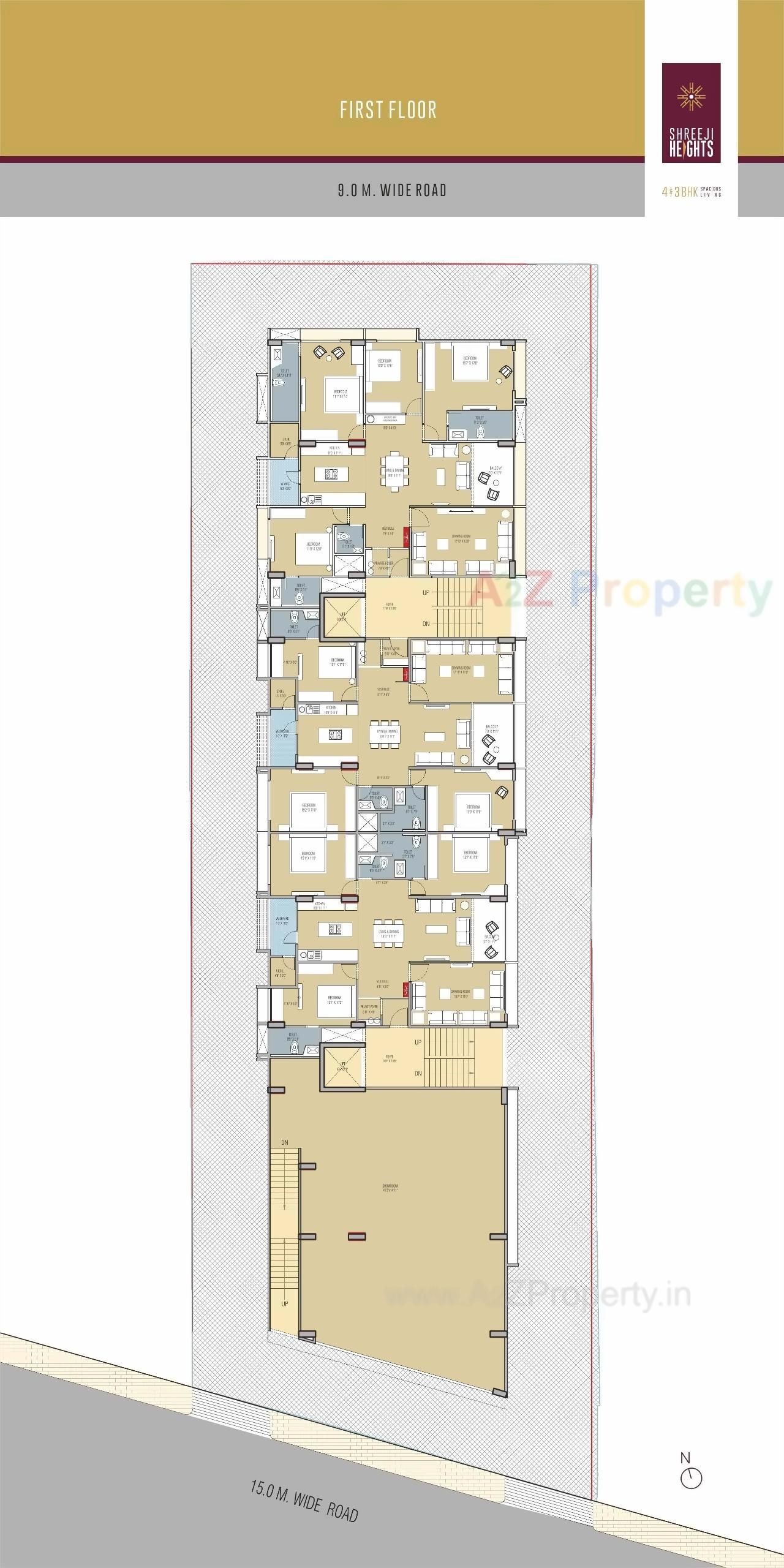 Layout of real estate project Shreeji Heights located at Manipur, Ahmedabad, Gujarat