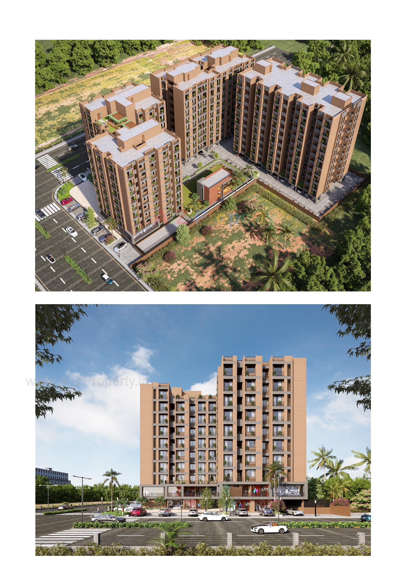 3D Elevation of real estate project Shreeji Skyline located at Ramol, Ahmedabad, Gujarat