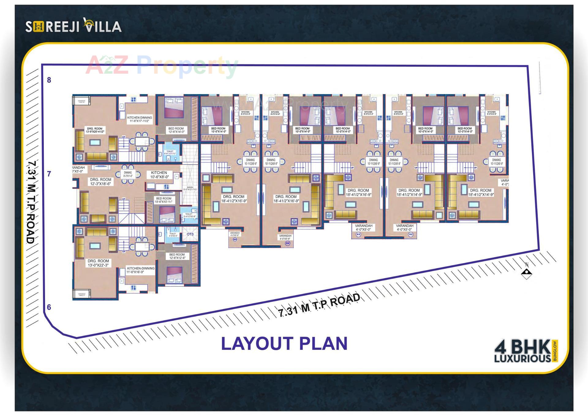 Layout of real estate project Shreeji Villa located at Maninagar, Ahmedabad, Gujarat