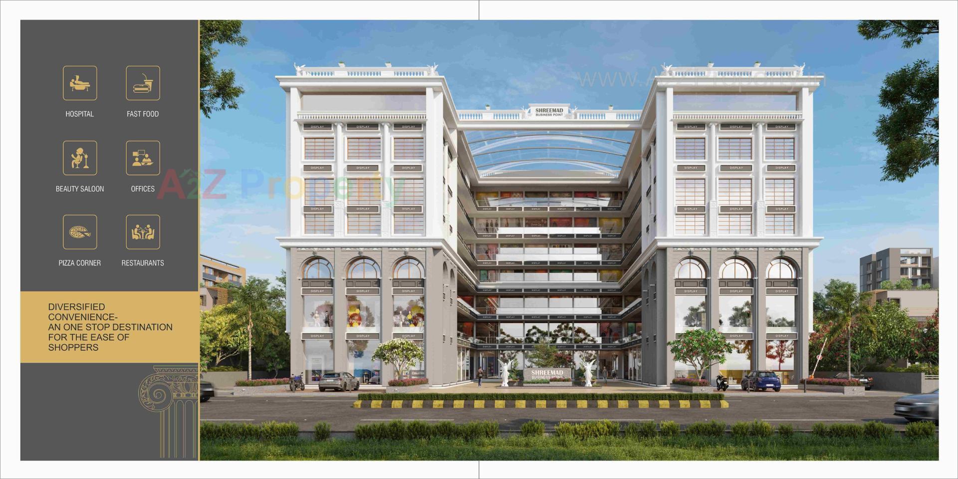 3D Elevation of real estate project Shreemad Business Point located at Hanspura, Ahmedabad, Gujarat