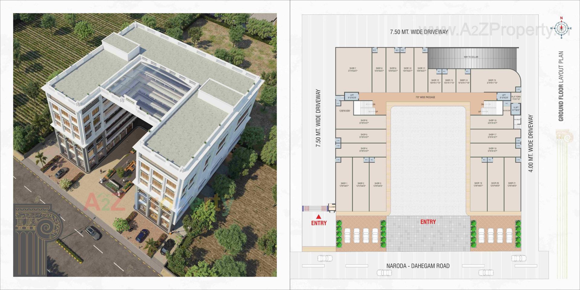 Layout of real estate project Shreemad Business Point located at Hanspura, Ahmedabad, Gujarat
