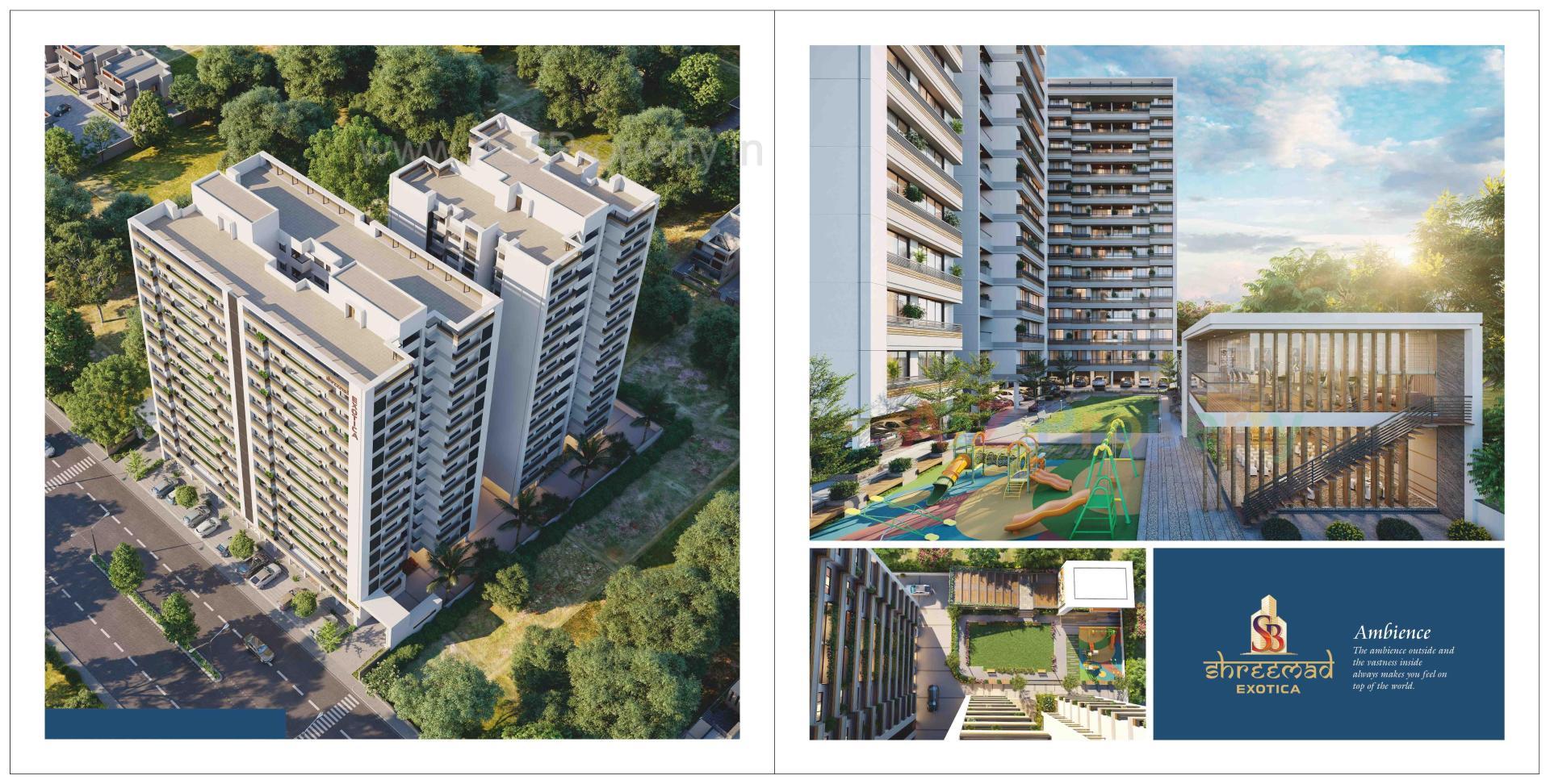 3D Elevation of real estate project Shreemad Exotica located at Hanspura, Ahmedabad, Gujarat