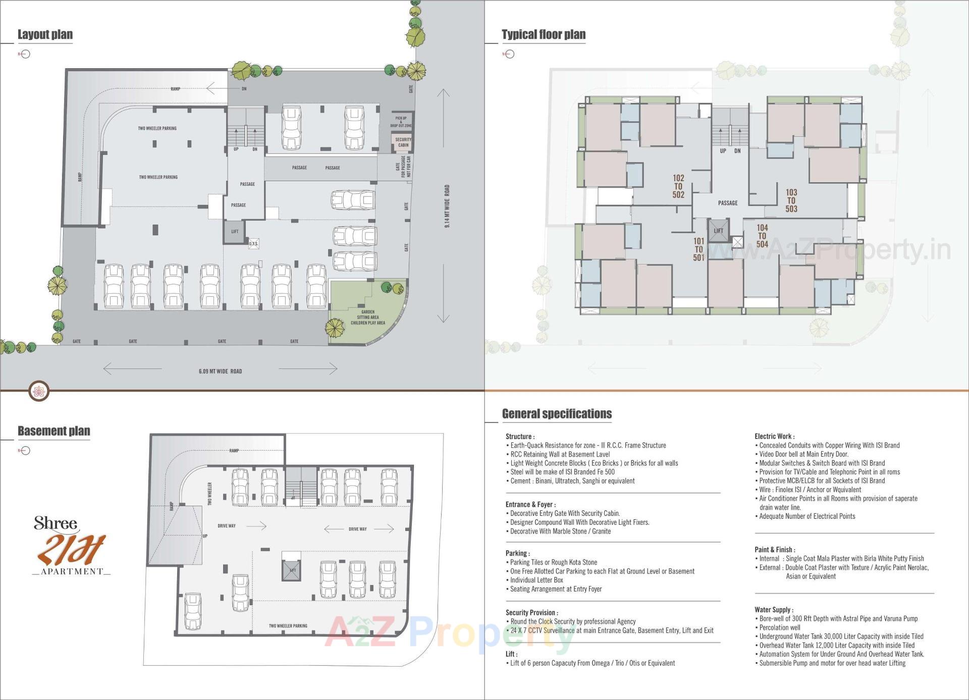 Layout of real estate project Shreeram Apartment located at Vasna, Ahmedabad, Gujarat