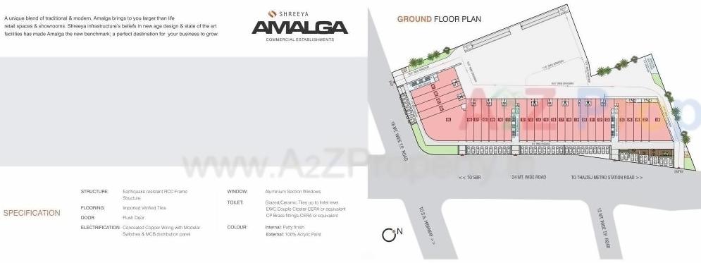 Layout of real estate project Shreeya Amalga located at Thaltej, Ahmedabad, Gujarat