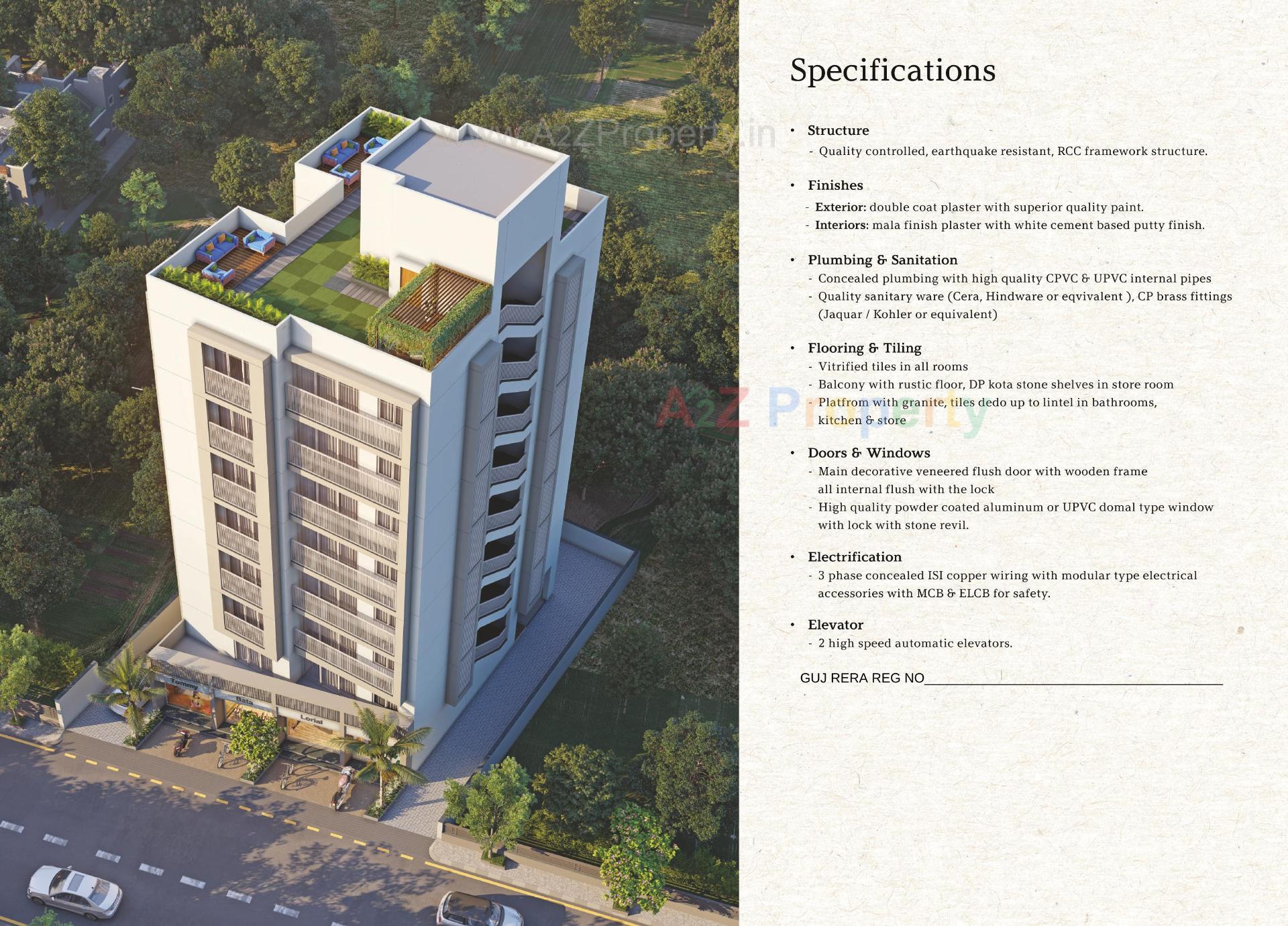 3D Elevation of real estate project Shrey Elysium located at Ghuma, Ahmedabad, Gujarat