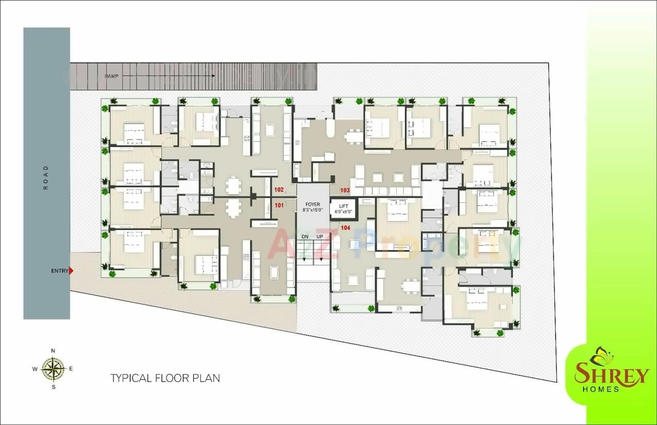Layout of real estate project Shrey Homes located at City, Ahmedabad, Gujarat