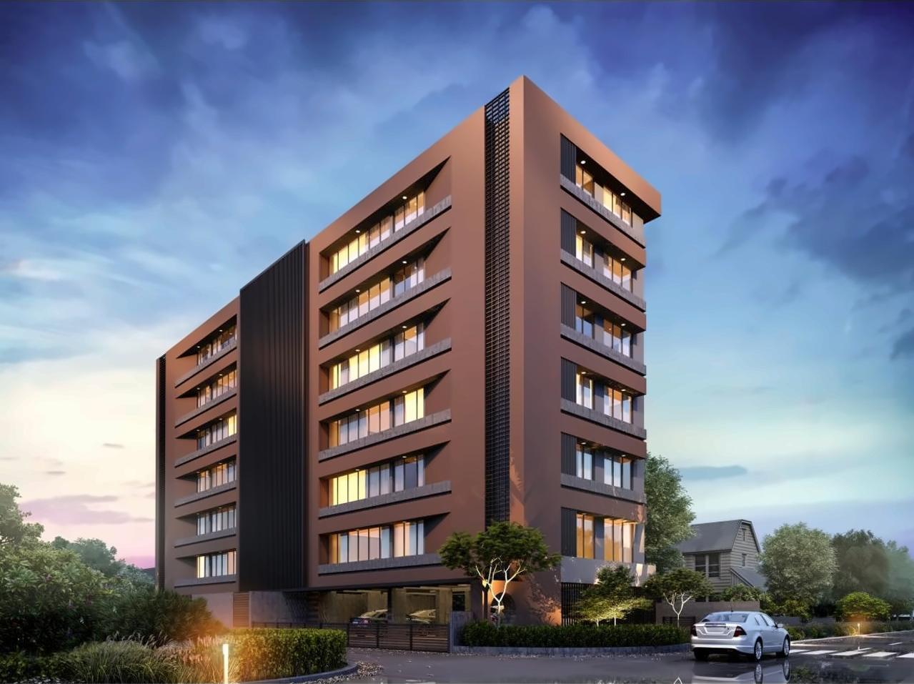 3D Elevation of real estate project Shrey Residency located at Usmanpura, Ahmedabad, Gujarat