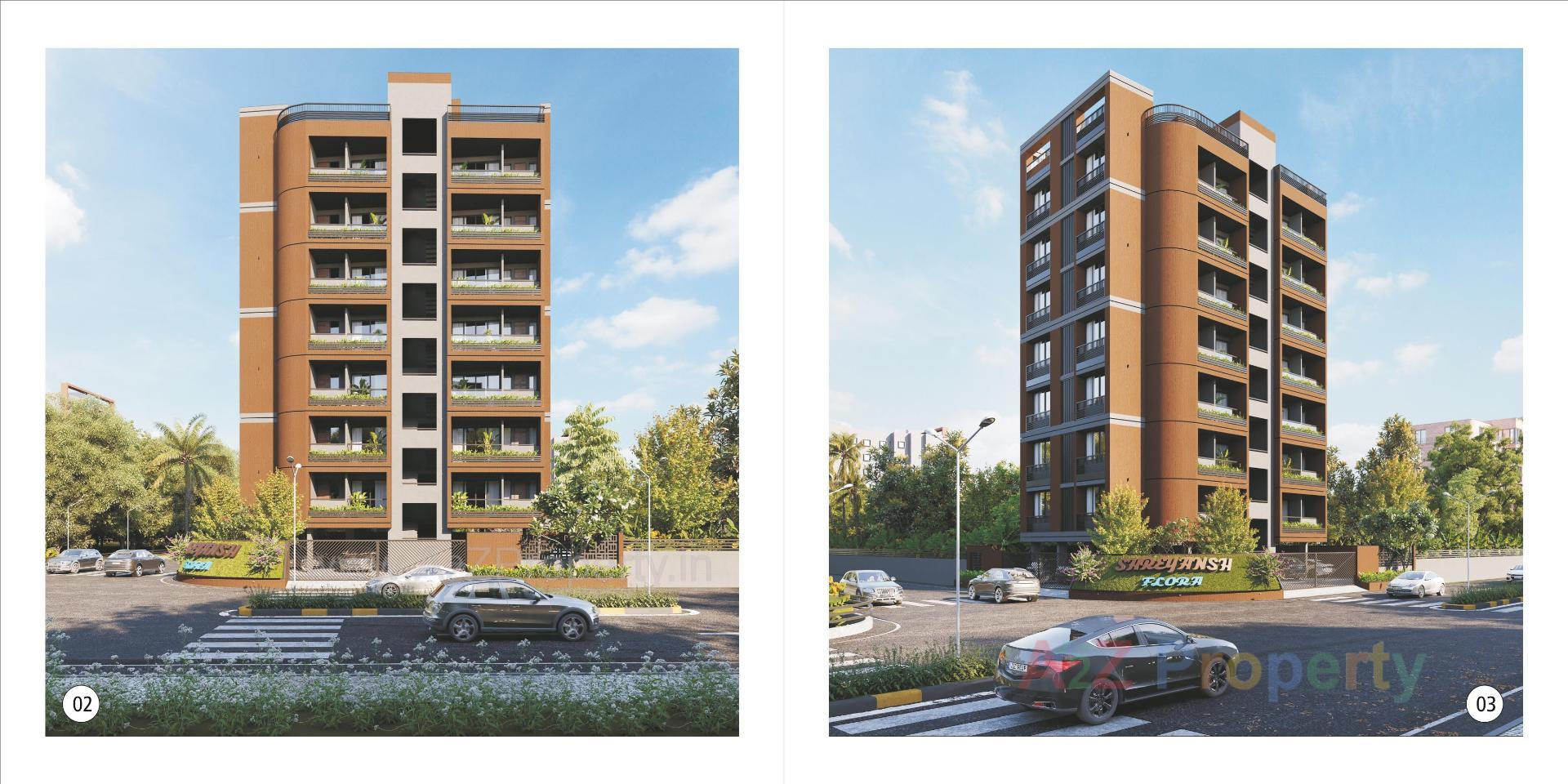 3D Elevation of real estate project Shreyansh Flora located at Paldi, Ahmedabad, Gujarat