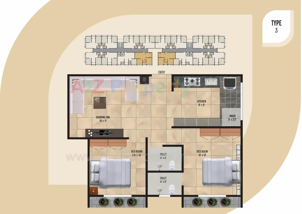 Layout of real estate project Shri Hari Greens located at Naroda, Ahmedabad, Gujarat