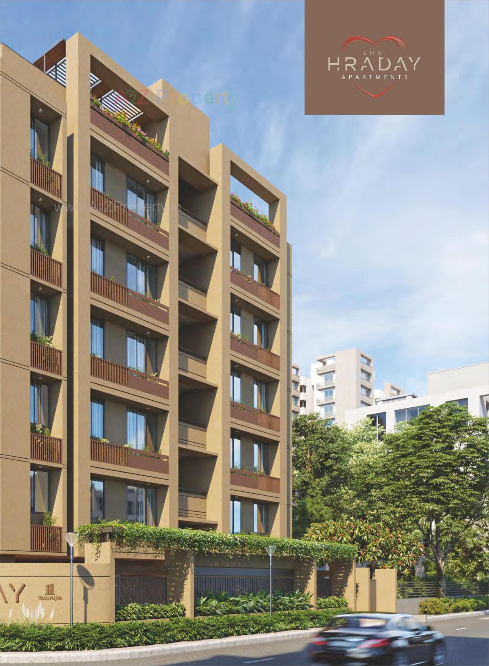 3D Elevation of real estate project Shri Hraday Appartments located at Paldi, Ahmedabad, Gujarat