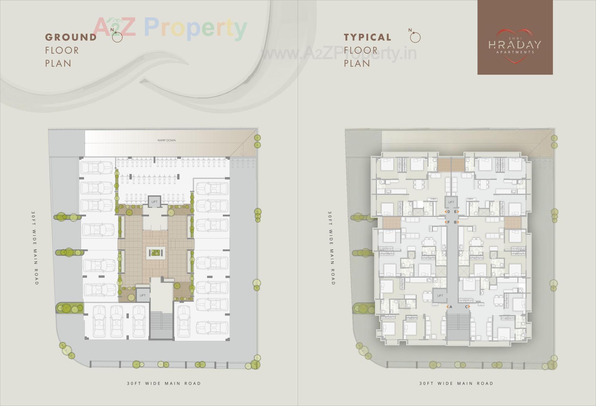 Layout of real estate project Shri Hraday Appartments located at Paldi, Ahmedabad, Gujarat