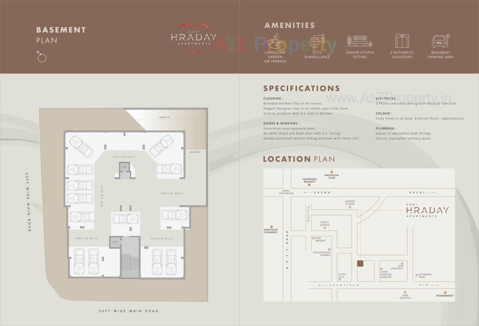 Layout of real estate project Shri Hraday Appartments located at Paldi, Ahmedabad, Gujarat