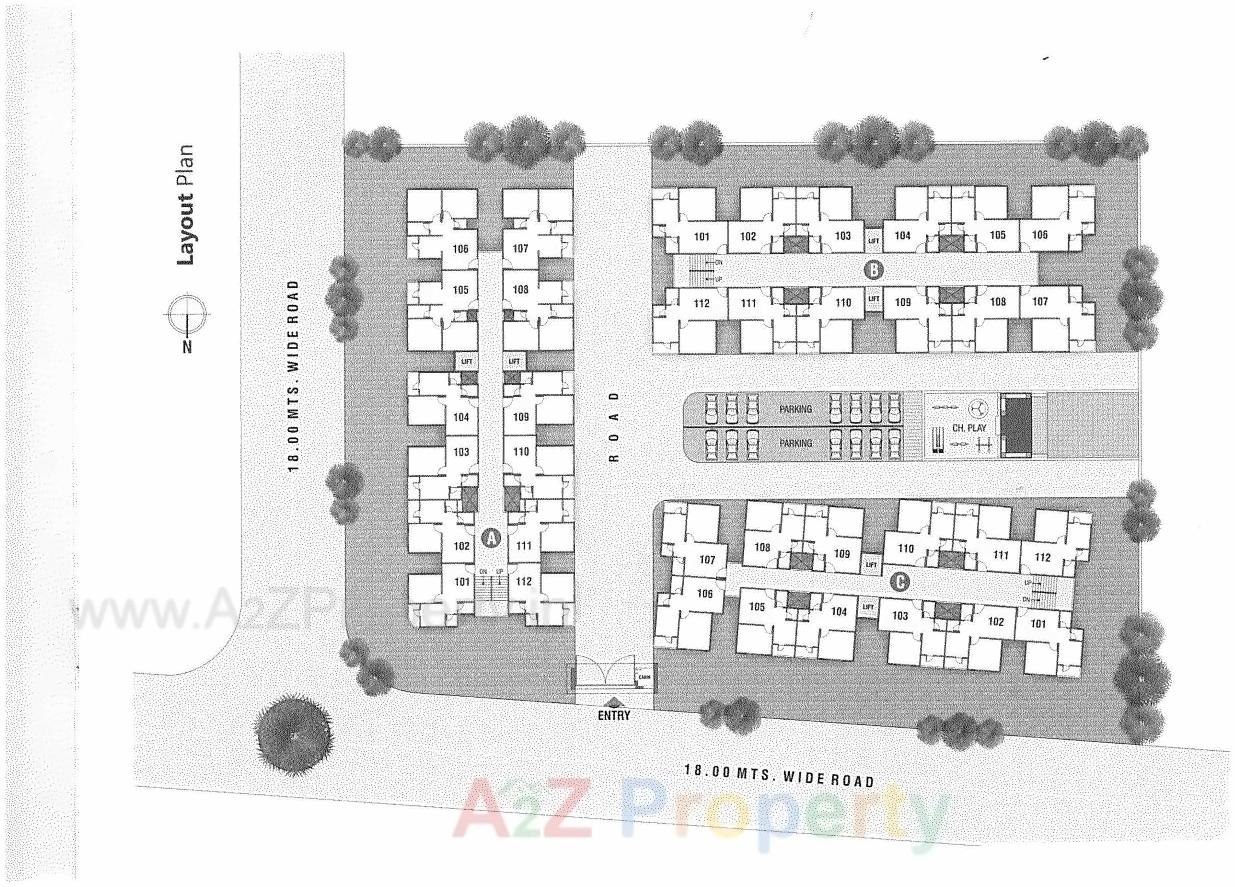 Layout of real estate project Shrimad Afford located at Nikol, Ahmedabad, Gujarat