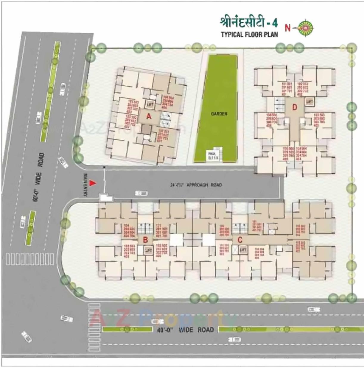 Layout of real estate project Shrinand City located at Ramol, Ahmedabad, Gujarat