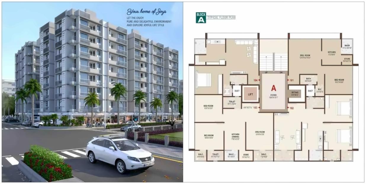 Layout of real estate project Shrinand City located at Ramol, Ahmedabad, Gujarat
