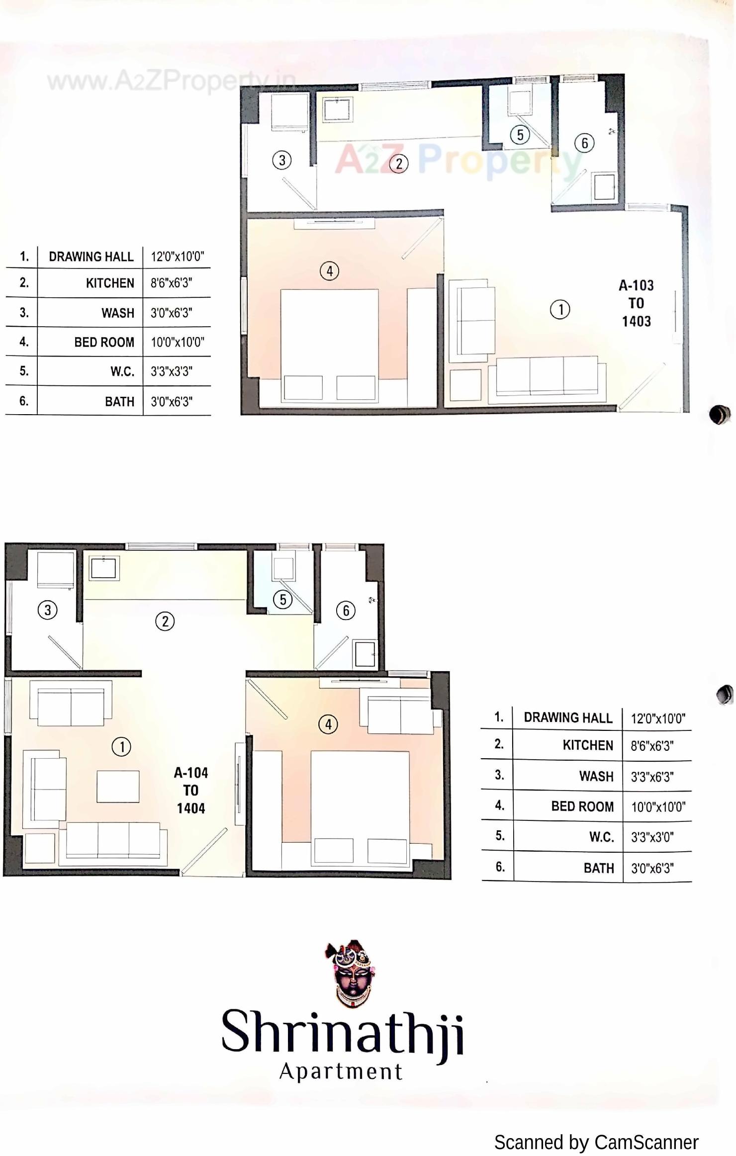 Layout of real estate project Shrinathji Apartment located at Ahmedabad, Ahmedabad, Gujarat