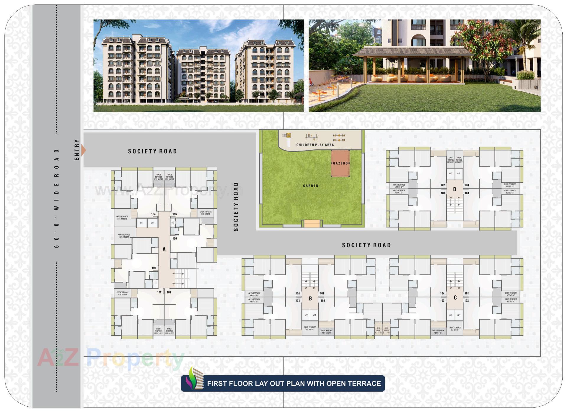 Layout of real estate project Shripad Heritage located at Vastral, Ahmedabad, Gujarat