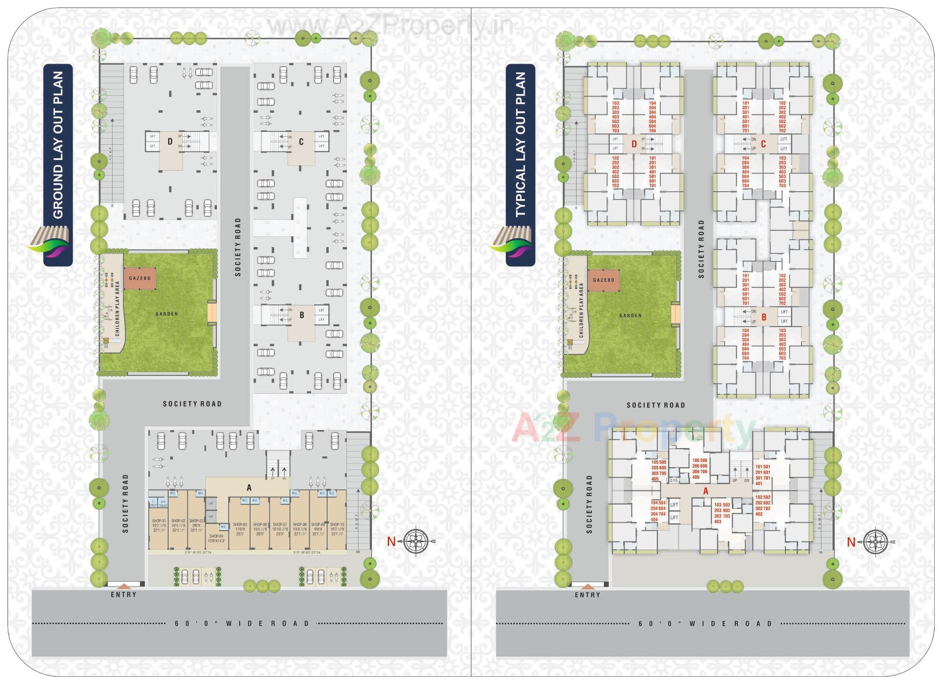 Layout of real estate project Shripad Heritage located at Vastral, Ahmedabad, Gujarat