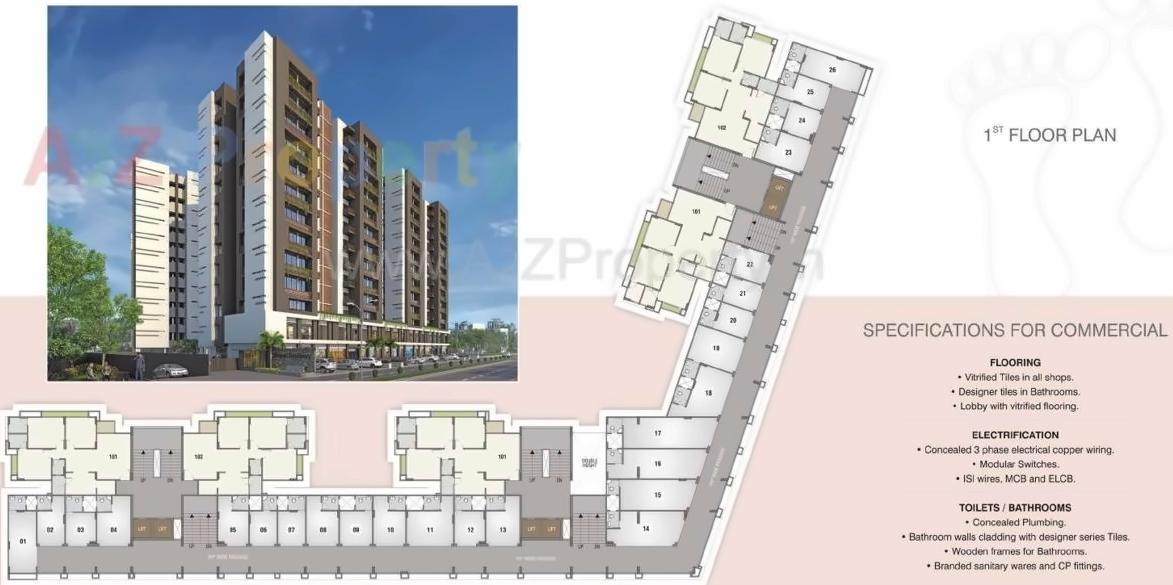 Layout of real estate project Shripad Residency located at Gota, Ahmedabad, Gujarat