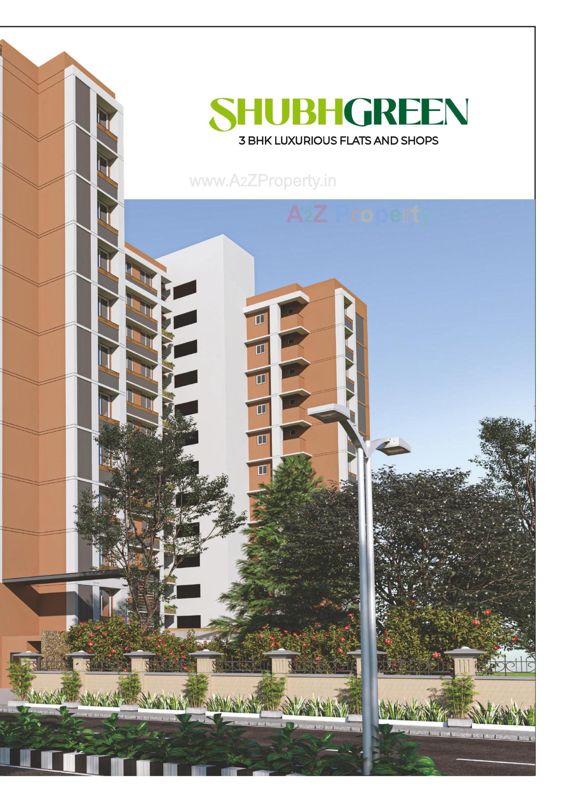 3D Elevation of real estate project Shubh Green located at Tragad, Ahmedabad, Gujarat