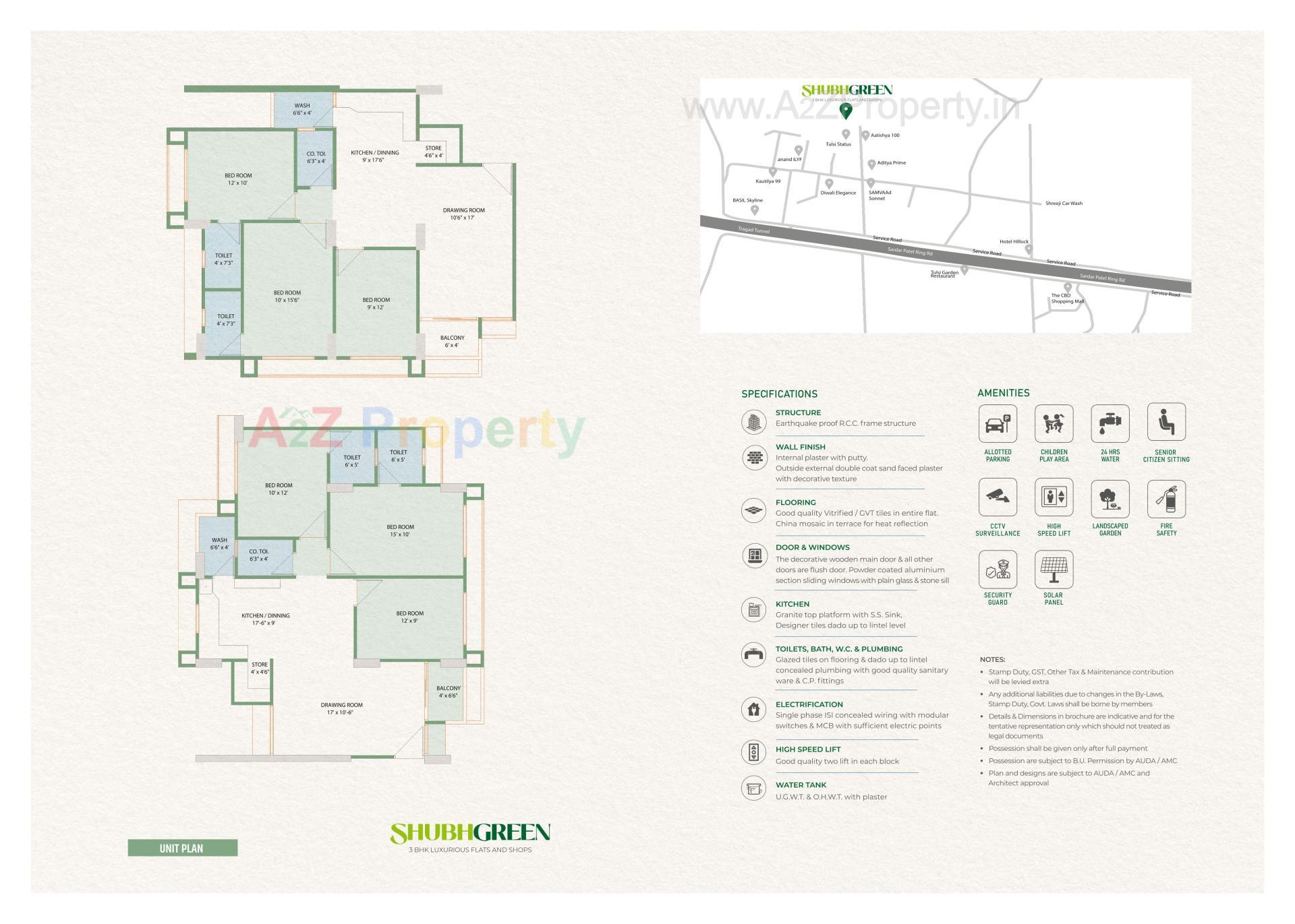 Layout of real estate project Shubh Green located at Tragad, Ahmedabad, Gujarat