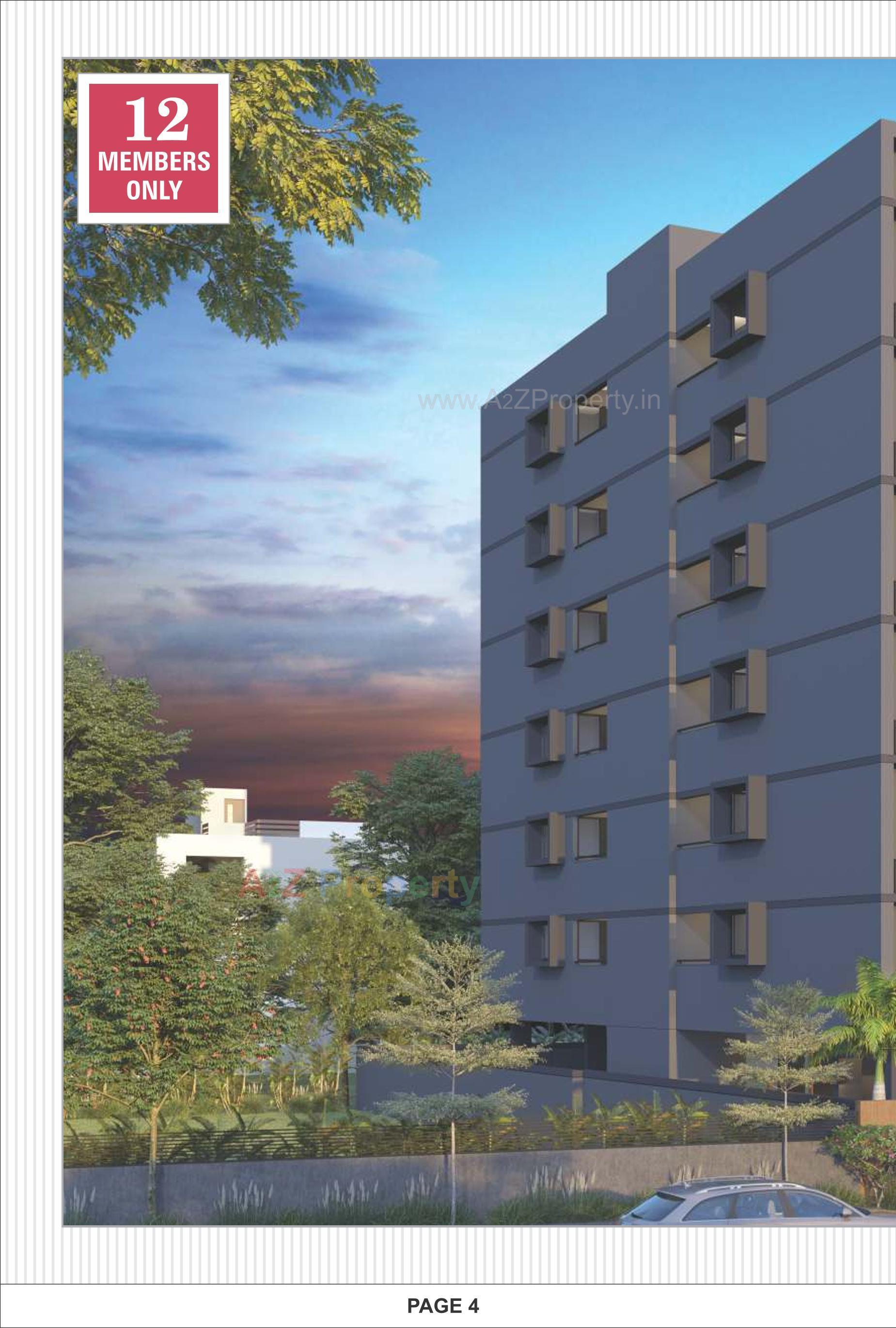 3D Elevation of real estate project Shubhadra Flats located at Paldi, Ahmedabad, Gujarat