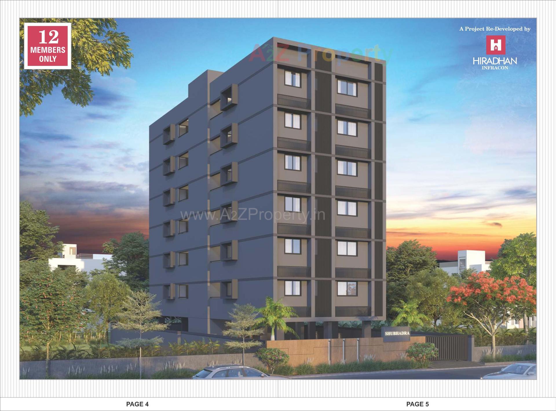 3D Elevation of real estate project Shubhadra Flats located at Paldi, Ahmedabad, Gujarat