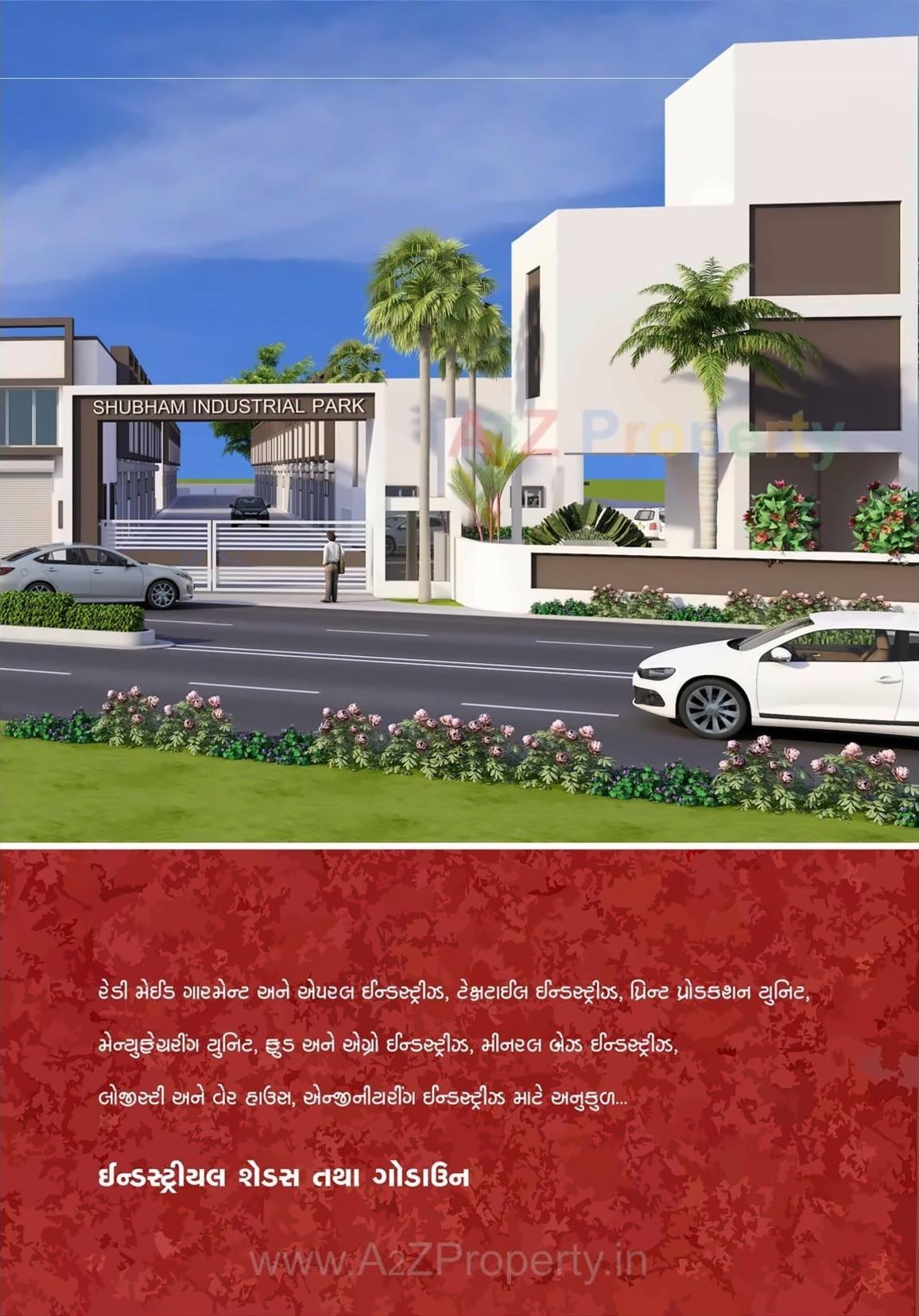 3D Elevation of real estate project Shubham Industrial Park located at Saijpur, Ahmedabad, Gujarat
