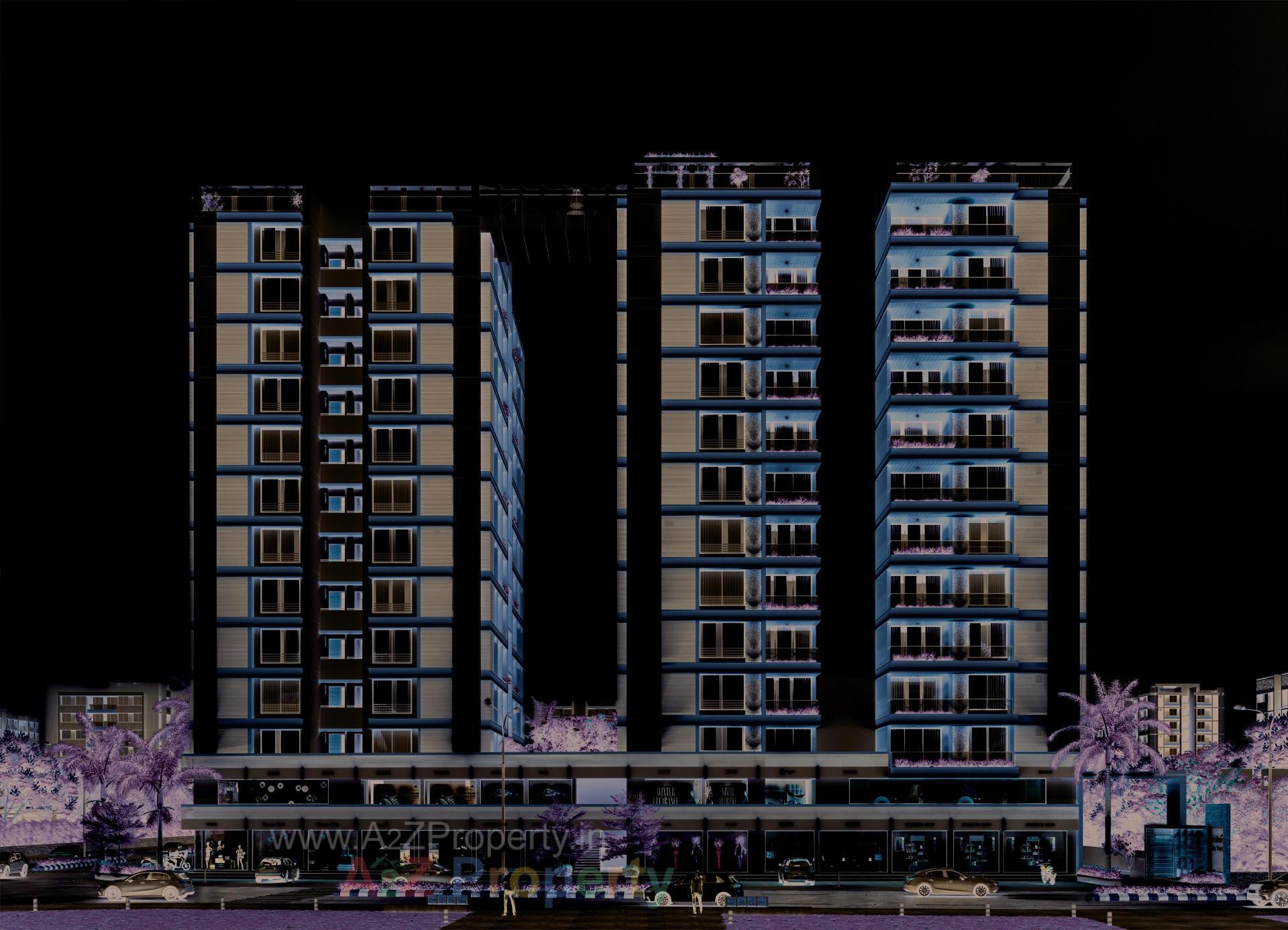 3D Elevation of real estate project Shubham Sky Track located at Hanspura, Ahmedabad, Gujarat