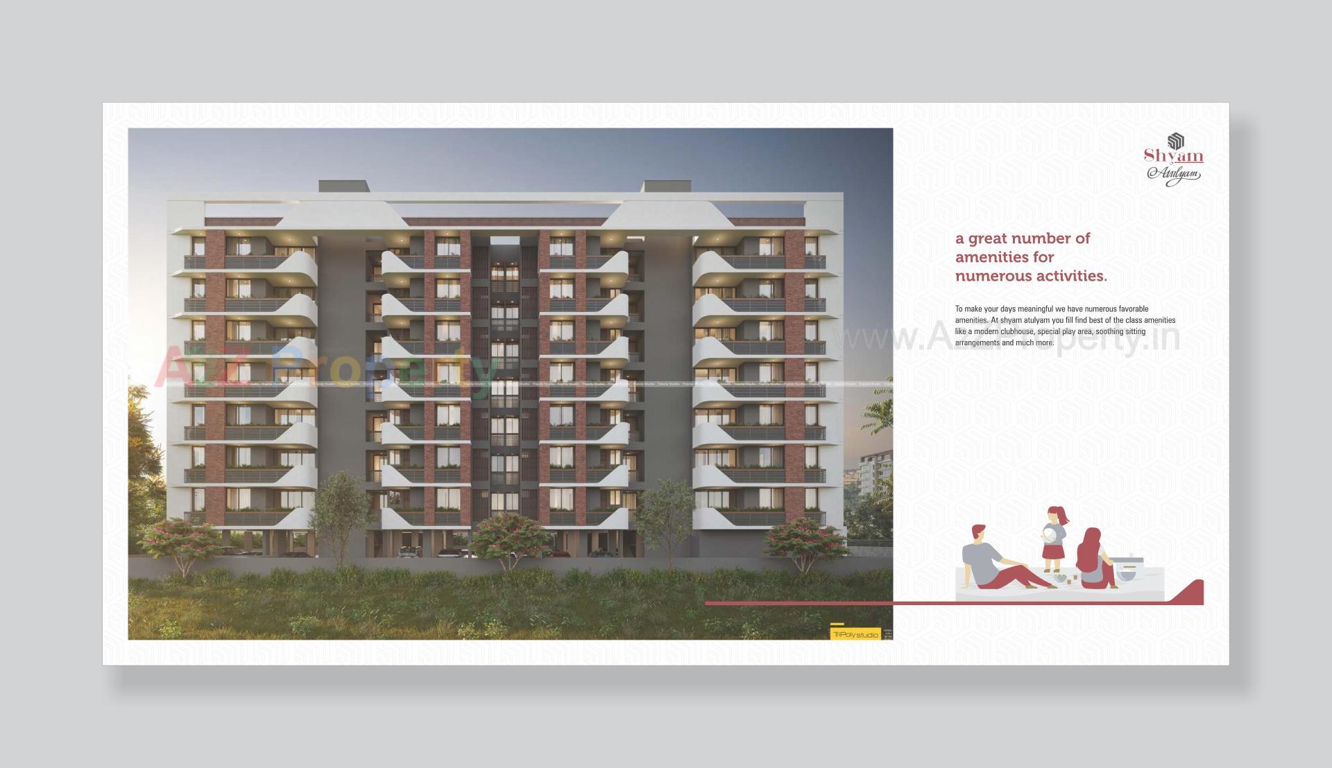 3D Elevation of real estate project Shyam Atulyam located at Lambha, Ahmedabad, Gujarat