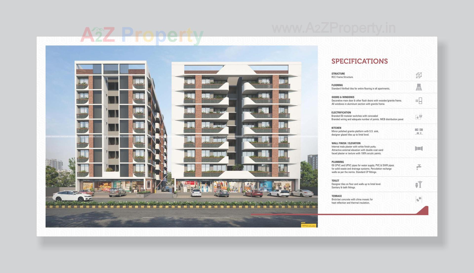 3D Elevation of real estate project Shyam Atulyam located at Lambha, Ahmedabad, Gujarat