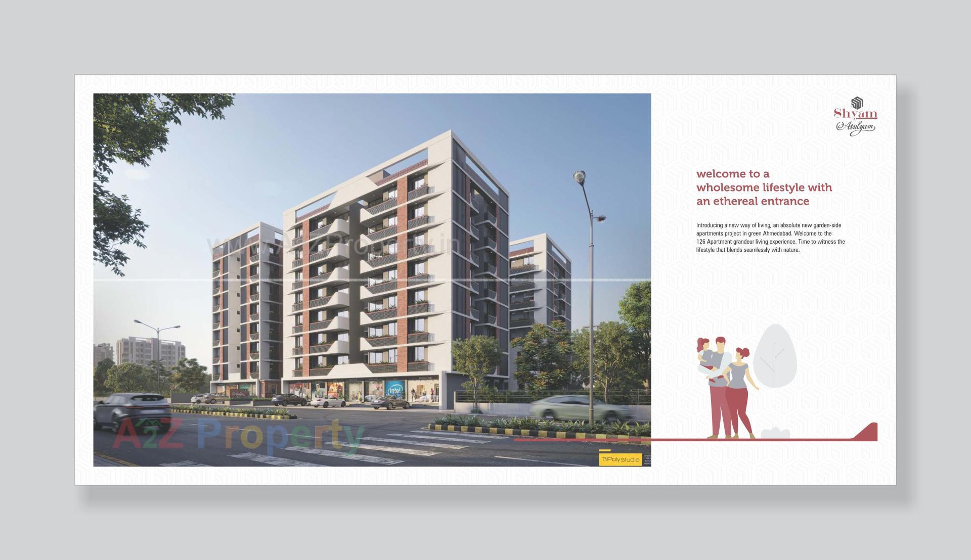 3D Elevation of real estate project Shyam Atulyam located at Lambha, Ahmedabad, Gujarat