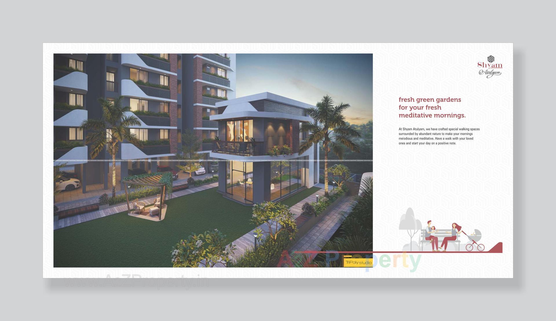 3D Elevation of real estate project Shyam Atulyam located at Lambha, Ahmedabad, Gujarat