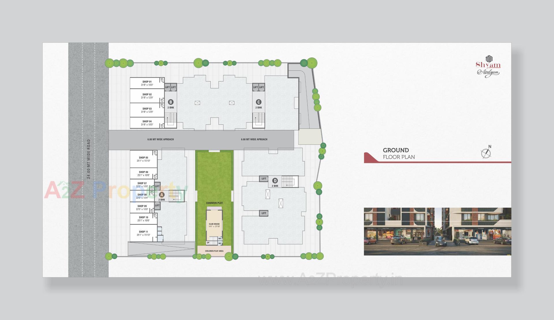 Layout of real estate project Shyam Atulyam located at Lambha, Ahmedabad, Gujarat