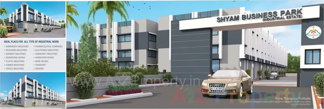 3D Elevation of real estate project Shyam Business Park located at Aslali, Ahmedabad, Gujarat