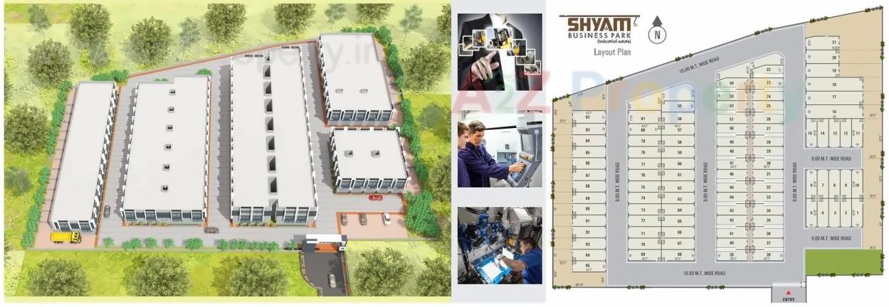 Layout of real estate project Shyam Business Park located at Aslali, Ahmedabad, Gujarat