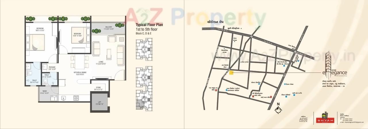 Layout of real estate project Shyam Elegance located at Nana-chiloda, Ahmedabad, Gujarat