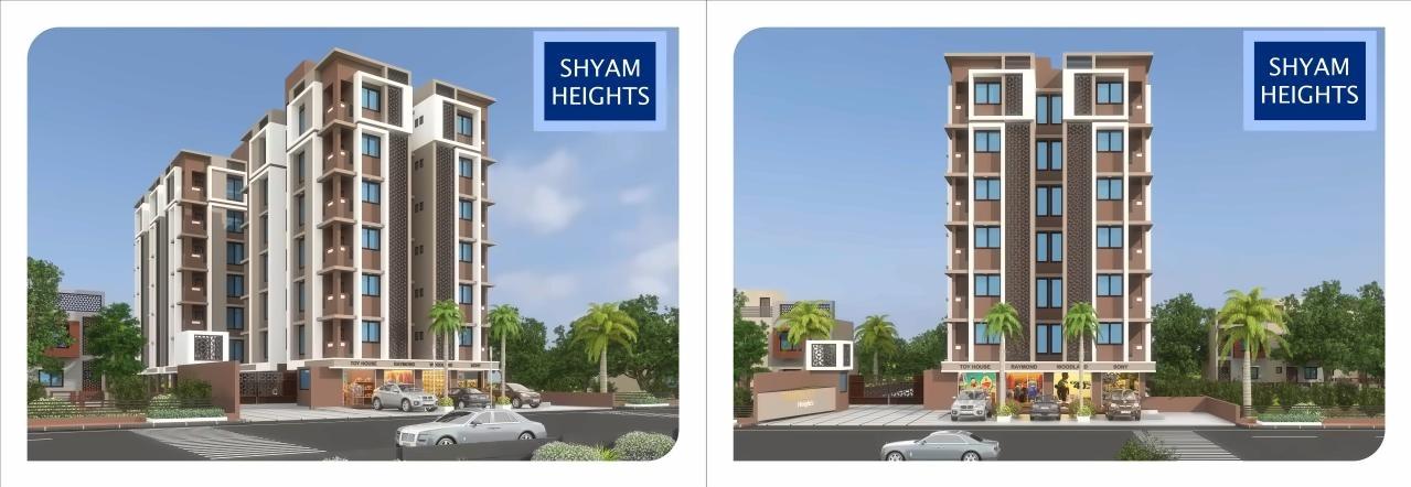 3D Elevation of real estate project Shyam Heights located at Singrva, Ahmedabad, Gujarat